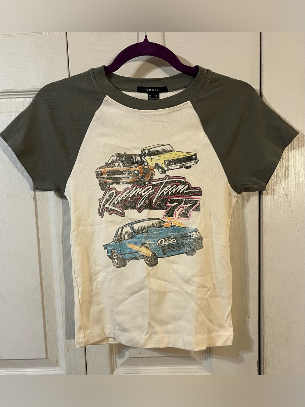 Forever 21 Logo Baby Tees WGA Apparel Car Graphic Print Shirt Size M NWT’s